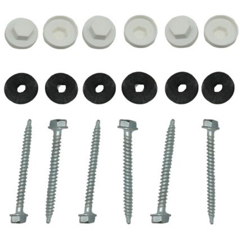 Kit pour profil vissable plaque polycarbonate (50 pcs) - Coloris - Blanc, Epaisseur - 16 mm