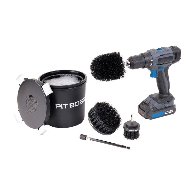 Kit pour Visseuse avec 3 brosses nettoyage grilles de barbecue Pit Boss