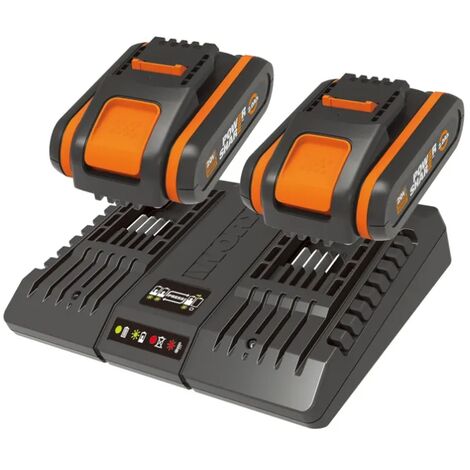 Kit power 20+20 WORX 2 batterie 2.0 Ah + n 1 caricabatteria DUAL
