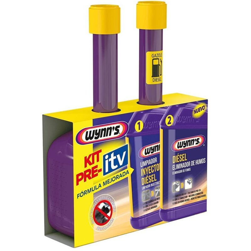 Wynns - Kit Pré-ITV Anti-pollution Diesel wynn's avec éliminateur de fumée noire et nettoyant injecteur (2x325ml)