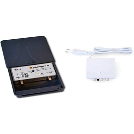 Kit Préamplificateur d’Antenne TV Johansson pour TNT HD avec Filtre 5G-LTE Actif Et avec Alimentation. Kit Pré-Amplificateur A97
