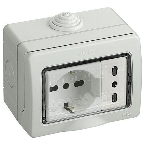 Kit Presa Bipasso+Schuko Ip55