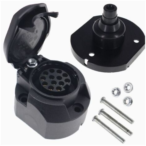 Kit presa rimorchio KZQ a 13 pin, spina di accoppiamento rimorchio impermeabile a 13 pin - Nero