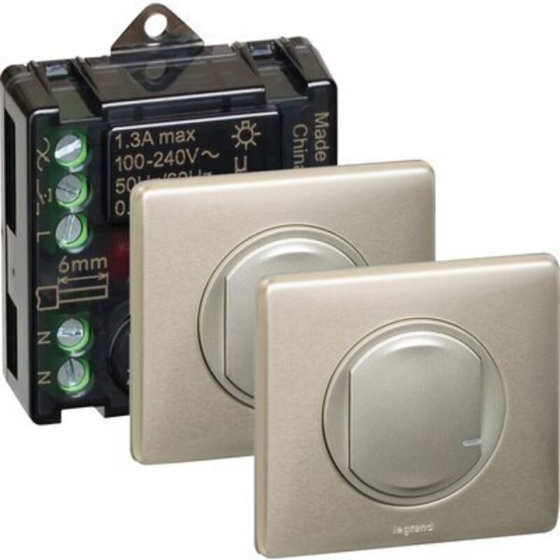 Kit Céliane prêt à poser - Legrand - Titane - Va et vient - Micromodule