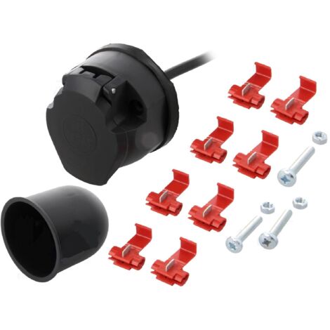 Kit prise remorque femelle - 7PIN - 12VDC - Cable 2m ADNAuto