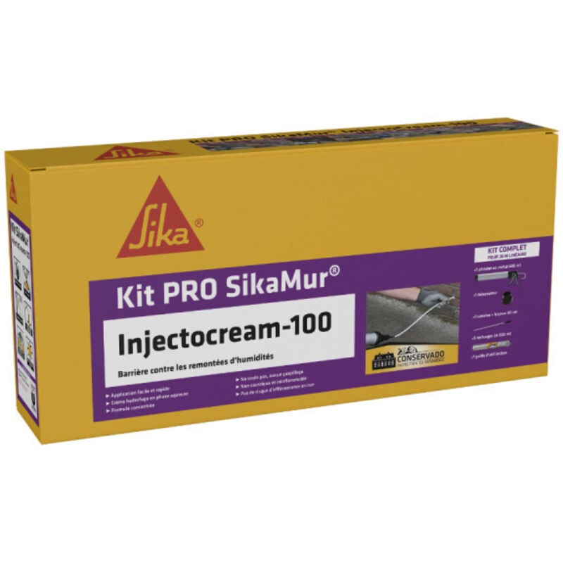 Kit Pro anti-humidité Sika Sika Mur InjectoCream-100 20m