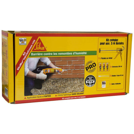 Kit Pro anti-humidité SIKA SikaMur InjectoCream - 5m - Blanc