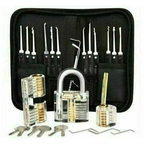 Kit profesional para abrir cerraduras, 26 kits para abrir contraseñas y 3 kits para abrir candados transparentes. Para profesionales.