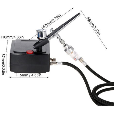 Kit professionale di compressore d'aria per aerografo, ideale per arte, pittura, artigianato, decorazione di torte e modellismo.