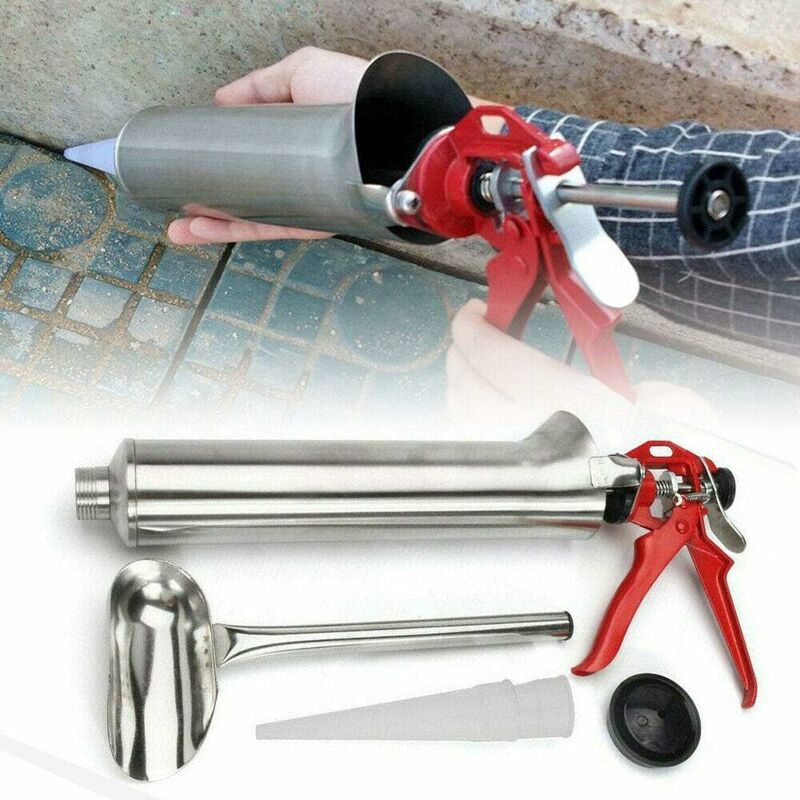 Kit professionnel de presse à mortier avec pistolet à joints et presse à platre 2 buses