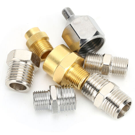 Kit professionnel de raccords d'aérographe 7 pièces, adaptateurs BSP 1/8" et 1/4" pour compresseur et pistolet à peinture