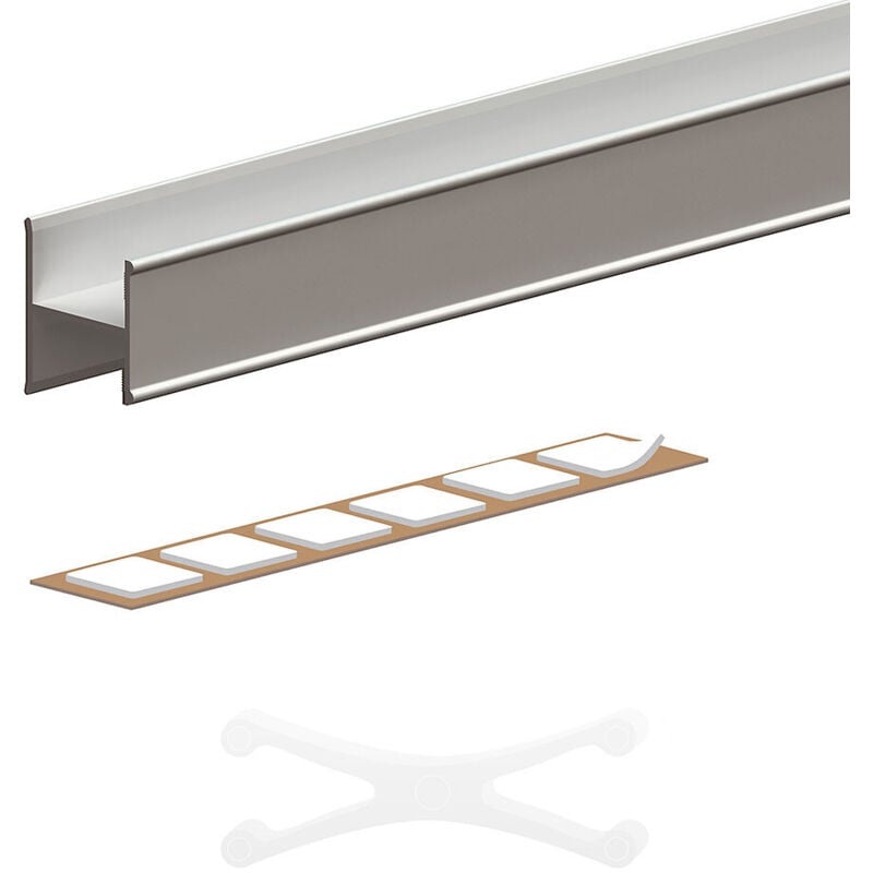 Slid'up By Mantion - Kit profil en h slid'up 230 pour porte 19 mm - 1,8 m - argent