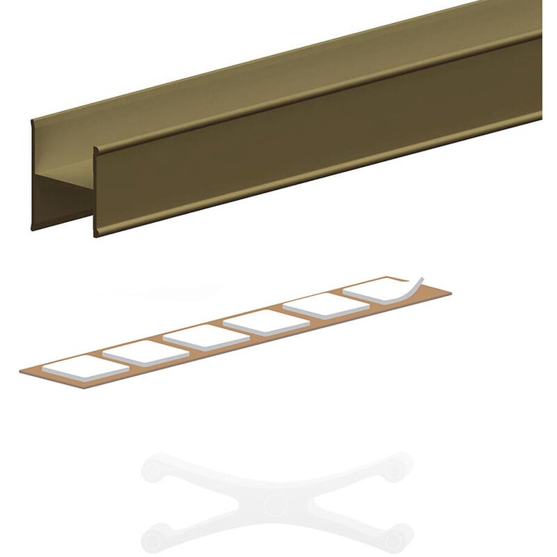 Slid'up By Mantion - Kit profil en h slid'up 230 pour porte 19 mm - 1,8 m - bronze