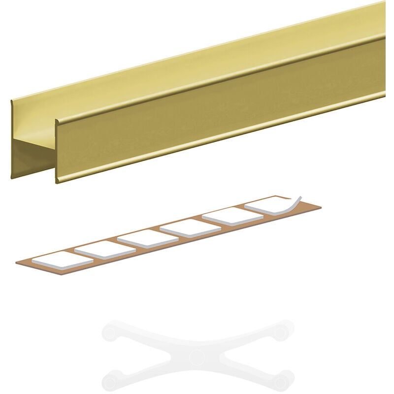 Slid'up By Mantion - Kit profil en h slid'up 220 pour porte 18 mm - 1,8 m - or