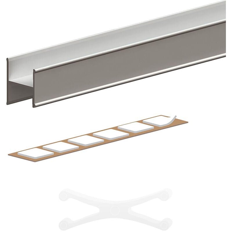 Slid'up By Mantion - Kit profil en h slid'up 210 pour porte 16 mm - 1,8 m - argent