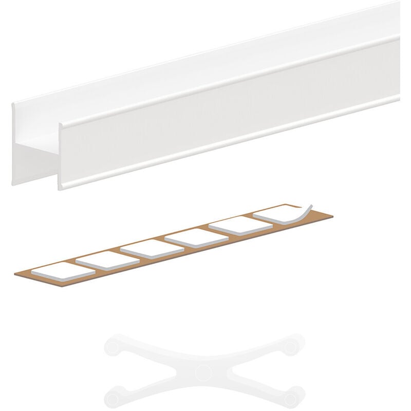 Slid'up By Mantion - Kit profil en h slid'up 220 pour porte 18 mm - 1,8 m - blanc