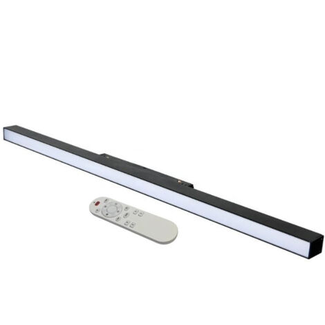 Kit Profile LED sur Rail Magnetique 48V 20W Dimmable Noir + Telecommande - Blanc Chaud  - SILUMEN