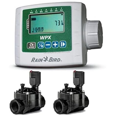 Kit Programmateur d'arrosage autonome WPX2 + 2 Électrovannes d'arrosage100HV 9V 1''
