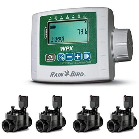 Kit Programmateur d'arrosage autonome WPX4 + 4 Électrovannes d'arrosage100HV 9V 1''