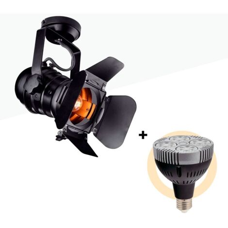 Kit projecteur "CINEMA" orientable pour rail avec ampoule LED - Blanc Neutre
