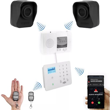 Kit "protection agricole" - 2 détecteurs de mouvement sur piles + alerte GSM appel/SMS (gamme DA600+/KP)