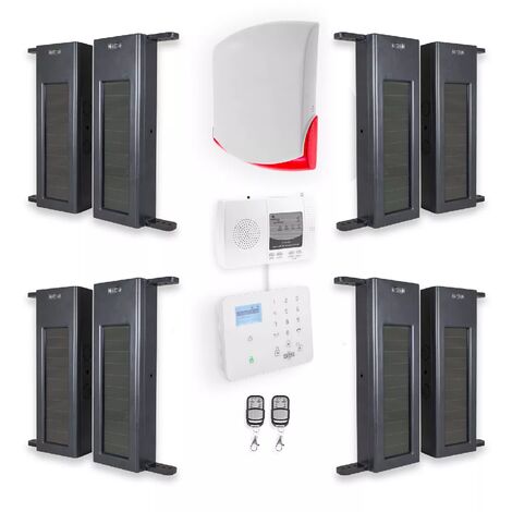 Kit "protection agricole" - 4 barrières 1B-60 portée 900m + alerte GSM appel/SMS + sirène sans-fil 120 dB (DA600+/KP)