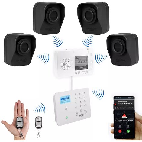 Kit "protection agricole" - 4 détecteurs de mouvement sur piles + alerte GSM appel/SMS (gamme DA600+/KP)