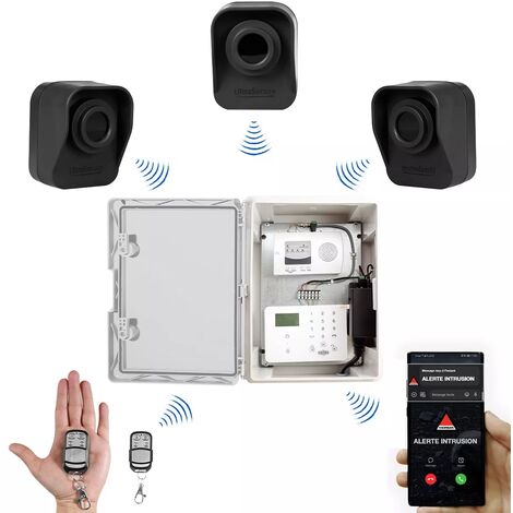 Kit "protection agricole" - Point d'alerte GSM 4G IP65 + 3 détecteurs de mouvement sur piles (DA600+/KP)