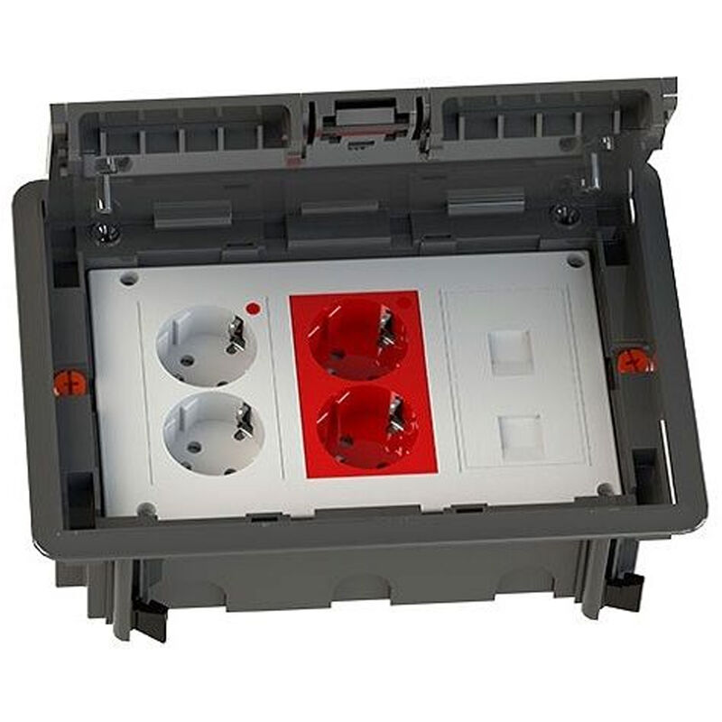 

Kit puesto trabajo suelo empotrar 4 schukos y 2 RJ45 Blanco