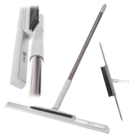 Kit pulizia 2 in 1, scopa scopa, raschietto acqua, bastone telescopico