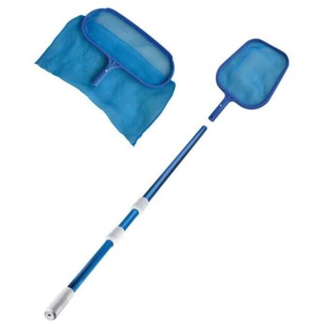 Kit pulizia piscina - Maniglia telescopica - Rete di fondo - Rete di superficie