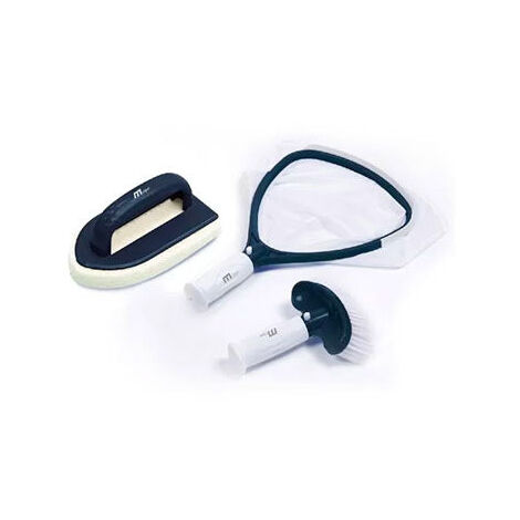 Kit Pulizia Vasche Idromassaggio e Piscine con Rete a Paletta Spazzola e Tampone