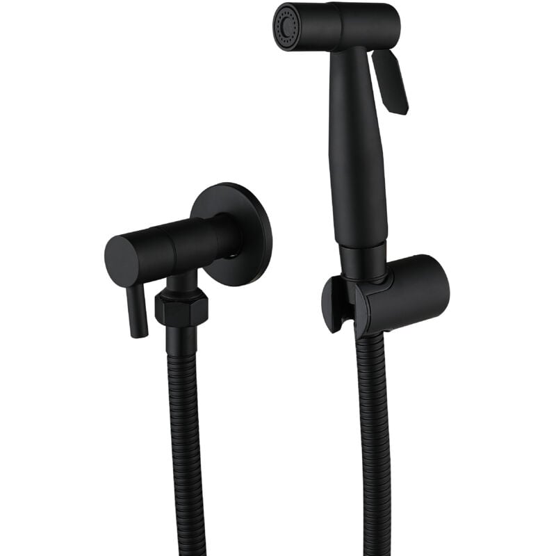 ZVD - Kit Pulvérisateur de Bidet Toilette en Acier Inoxydable, Pulvérisateur de Toilette (Noir)