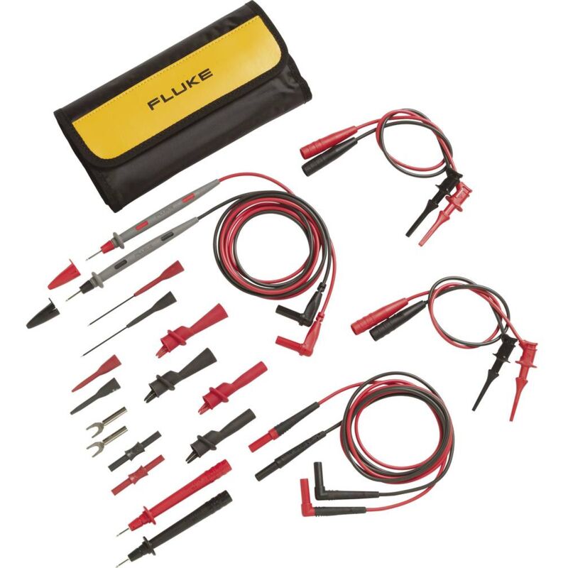 Image of Fluke TL81A KIT puntali di sicurezza [Spina a banana 4 mm - Spina a banana 4 mm] 1.00 m Nero, Rosso 1 KIT