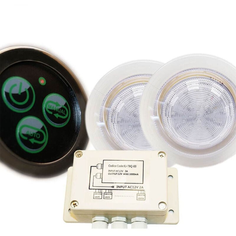 Kit punti 110 mm o RGB ip68 impermeabile incorporato + pulsante, sistema di controllo di macchie e trasformatore