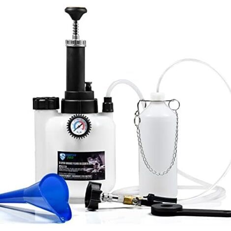 Kit Purge de Freins Voiture - Système Vidange Liquide Frein 3L avec Bouteille Récupération 1L et Adaptateur E20 Compatible Véhicules Européens adaptateur Standard-E20