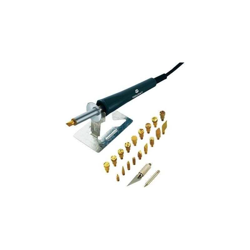 Kit pyrogravure 24 pcs Toolcraft MD-30WBPP 30 w +220 à +580 °c 192729
