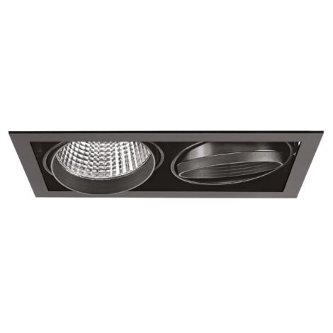 KIT QUADRA DUO -Downlight orient. noir 2 mod. LED 34W 4000K 40° 3400lm incl ARIC 51217