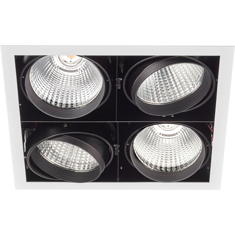 Kit quadra quatro -Downlight orient. blanc 4 mod. led 34W 3000K 40° 3300lm incl Aric 51182