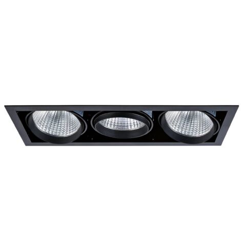 KIT QUADRA TERTIO -Downlight orient. noir 3 mod. LED 34W 3000K 40° 3300lm incl ARIC 51275