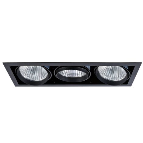 KIT QUADRA TERTIO -Downlight orient. noir 3 mod. LED 34W 3000K 40° 3300lm incl ARIC 51275