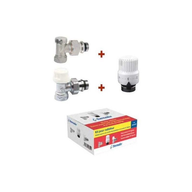 Kit équerre inversé trois pièces pour radiateur 3/8'