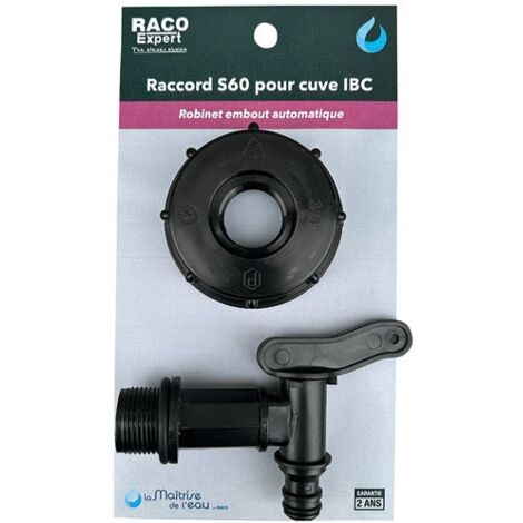 Kit Raccord cuve S60 - robinet 1/4 tour PP auto