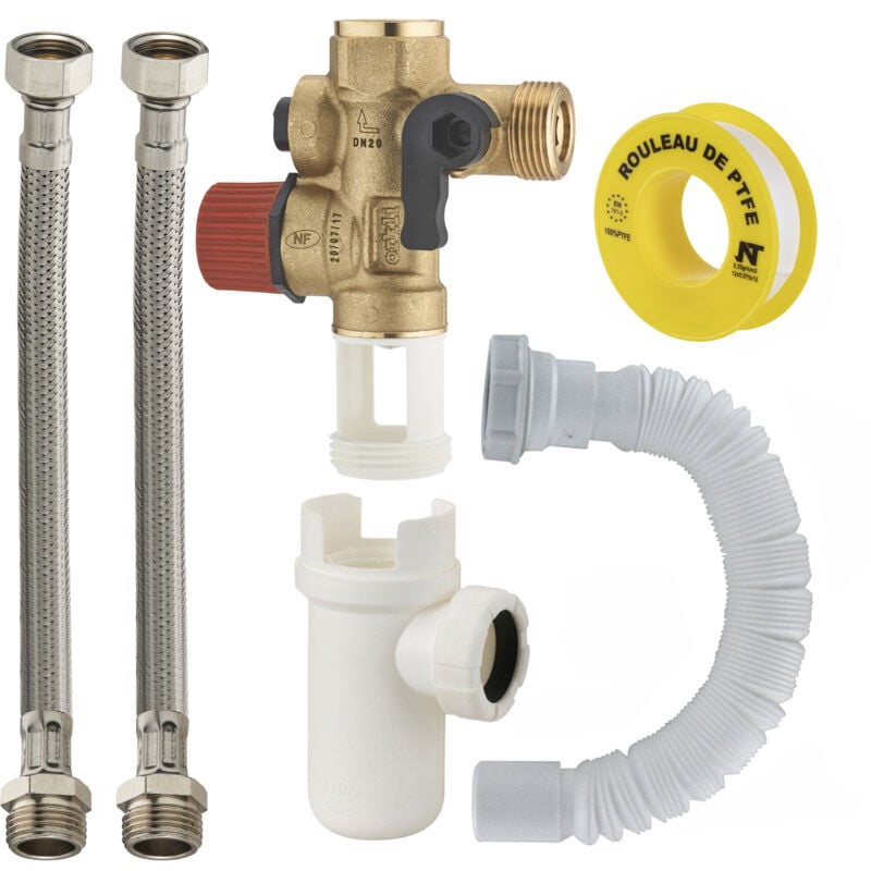 Groupe de sécurité siège inox nf noyon & thiebault Droit + kit raccordement