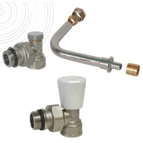Kit raccordement radiateur avec robinet manuel - PER glissement Ø16 - Somatherm