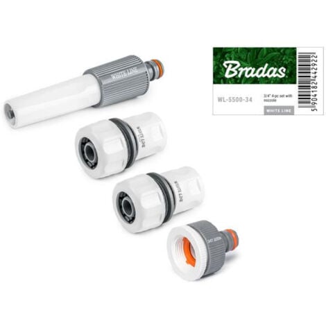 Kit raccordement tuyau d'arrosage 19 mm (kit de 4 éléments)