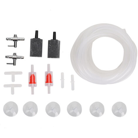 Kit Raccords Pompe à Air Aquarium 4 mm avec Valve 3 Voies, Pierre à Air et Ventouses – Neuf