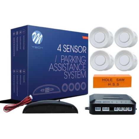 KIT RADAR DE RECUL 4 CAPTEURS BLANC