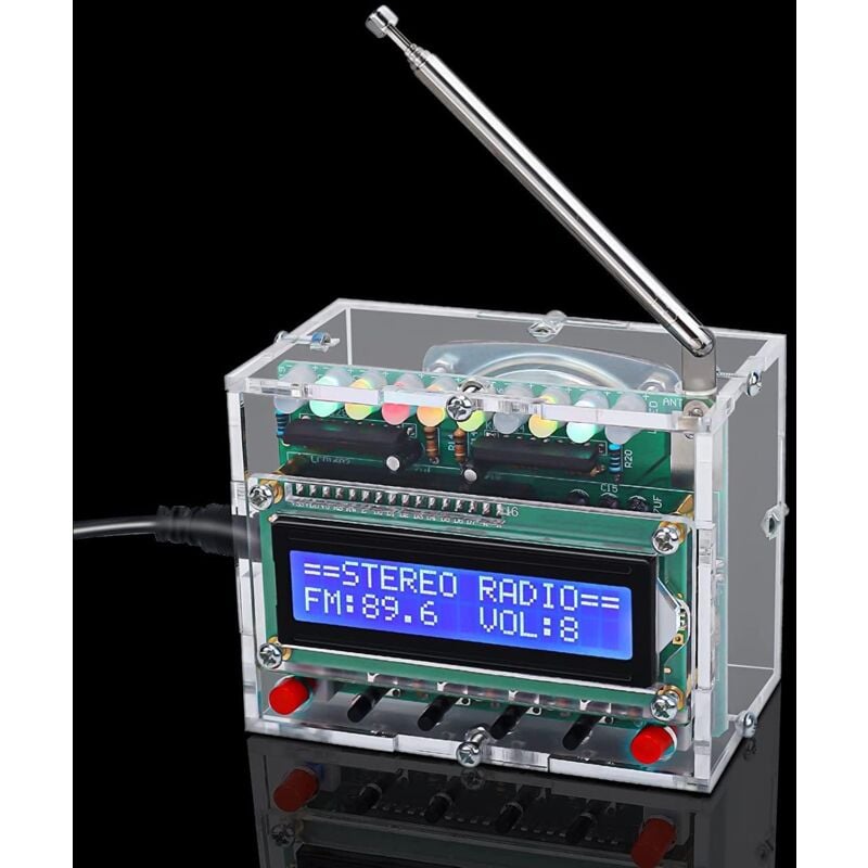 Kit Radio FM avec projets de soudure électronique DIY, écran LCD, FM 87-108 MHz et récepteur sans fil pour apprendre et enseigner - expériences de