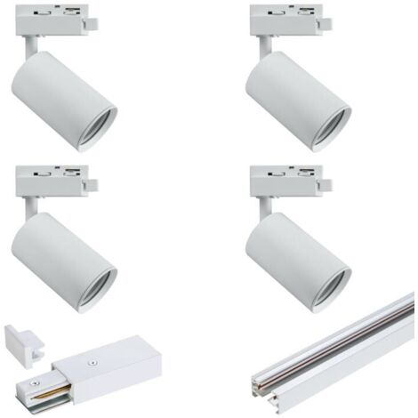Kit rail blanc 4 spots GU10, 2 rails 1 m X-Line DPM